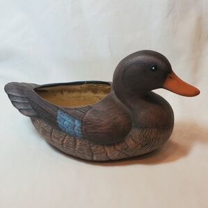 Duck Decoy Vintage Retro MCM Ceramic Planter Figurine Trinket Bowl